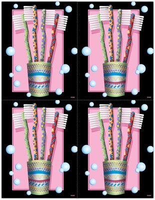 Gentle Dental Postcards; for Laser Printer; Cup Of Brushes, 100/Pk