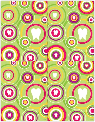 Graphic Image Postcards; for Laser Printer; Tooth in Circles, 100/Pk