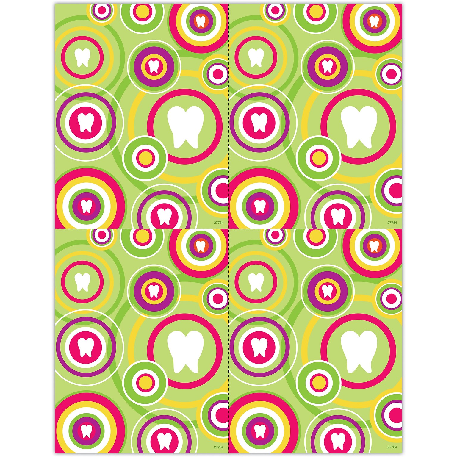 Graphic Image Postcards; for Laser Printer; Tooth in Circles, 100/Pk