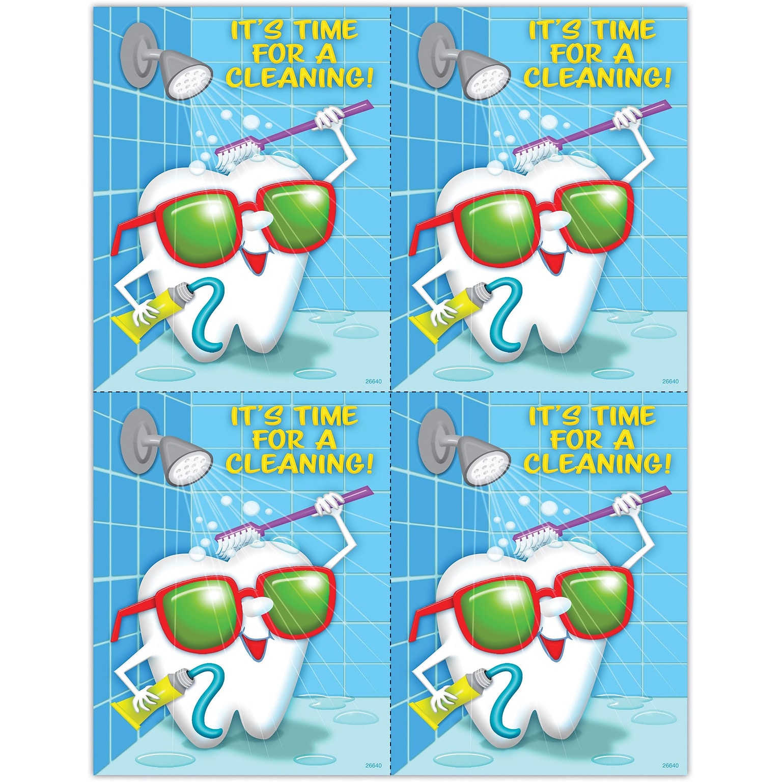 Graphic Image Postcards; for Laser Printer; Toothguy™, Time for Cleaning, 100/Pk