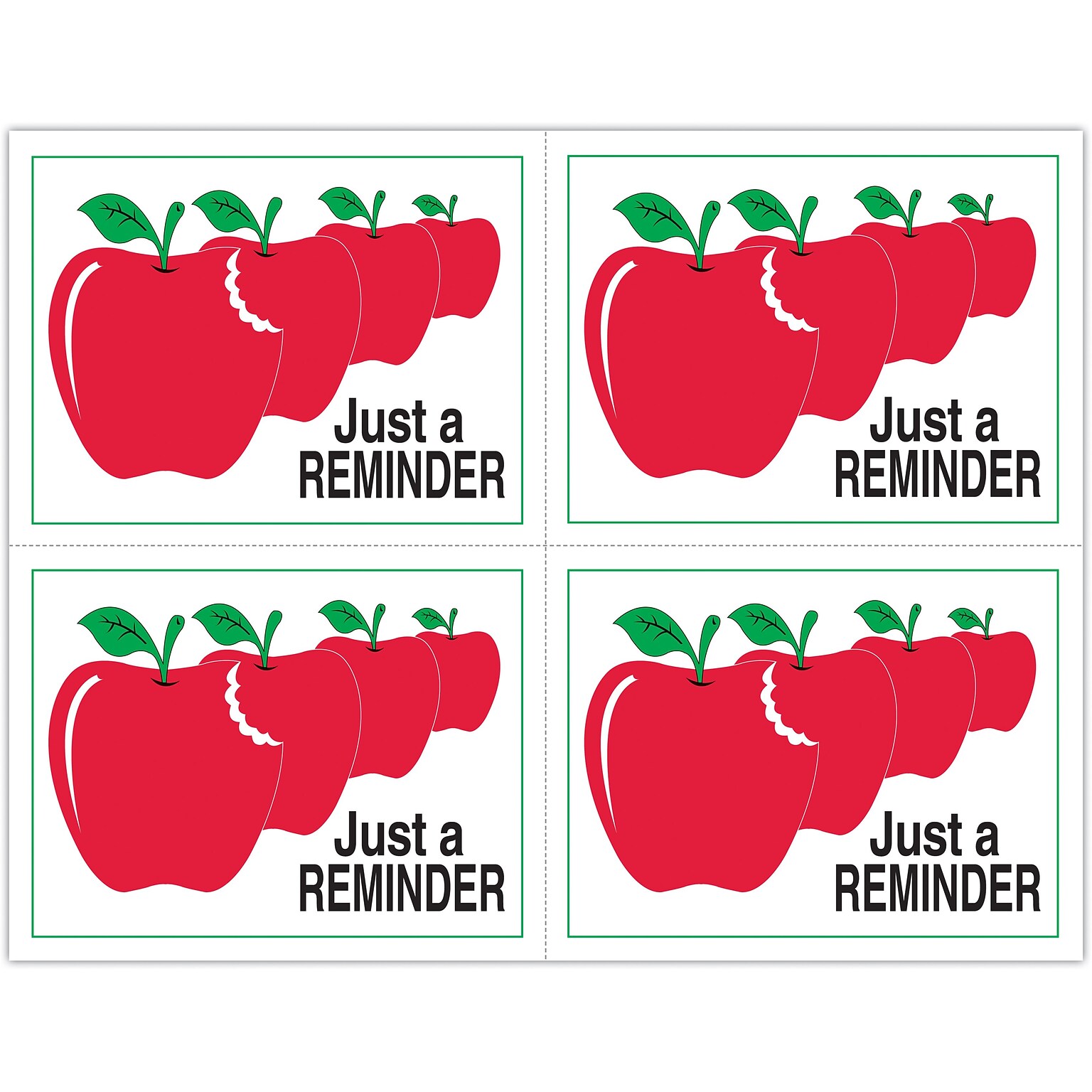 Graphic Image Postcards; for Laser Printer; Apples, Just a Reminder, 100/Pk