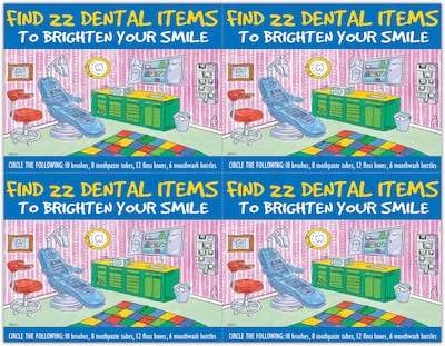 Patient Interactive Postcards; for Laser Printer; Find 22 Dental Items, 100/Pk