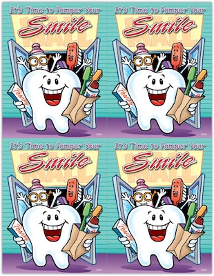 Smile Team™ Postcards; for Laser Printer; Time to Pamper Smile, 100/Pk