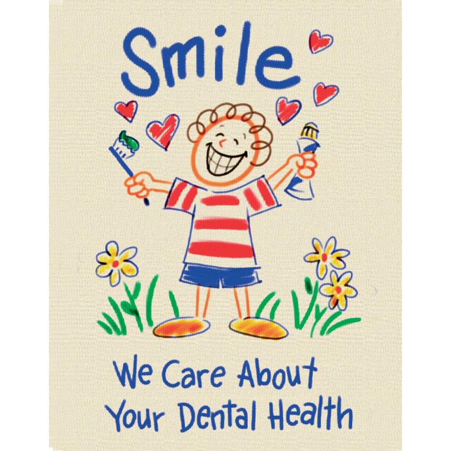 Recycled Postcards; for Laser Printer; Smile, We Care About Your Dental Health, 100/Pk