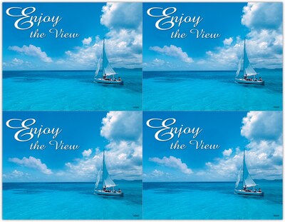 Scenic Postcards; for Laser Printer; Sailboat/Ocean, Enjoy the View, 100/Pk