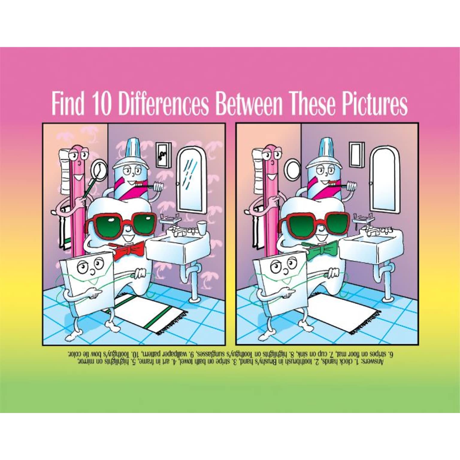 Patient Interactive Postcards; for Laser Printer; ToothGuy® Find 10 Different, 100/Pk
