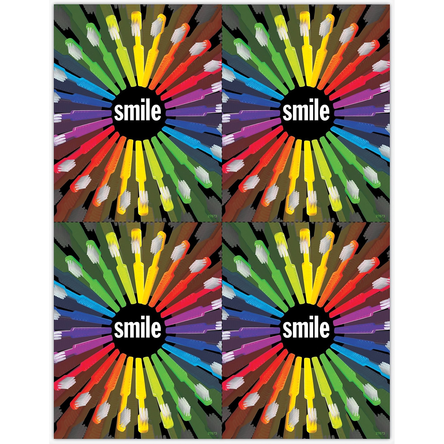 Graphic Image Postcards; for Laser Printer; 4 Color Toothbrush, 100/Pk