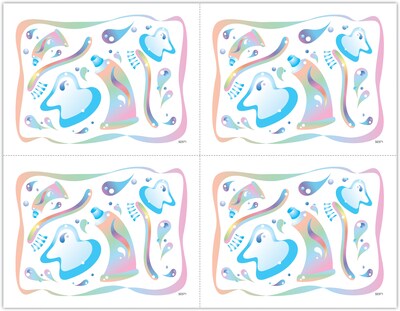 Graphic Image Postcards; for Laser Printer; Pastel Dent Icons, 100/Pk