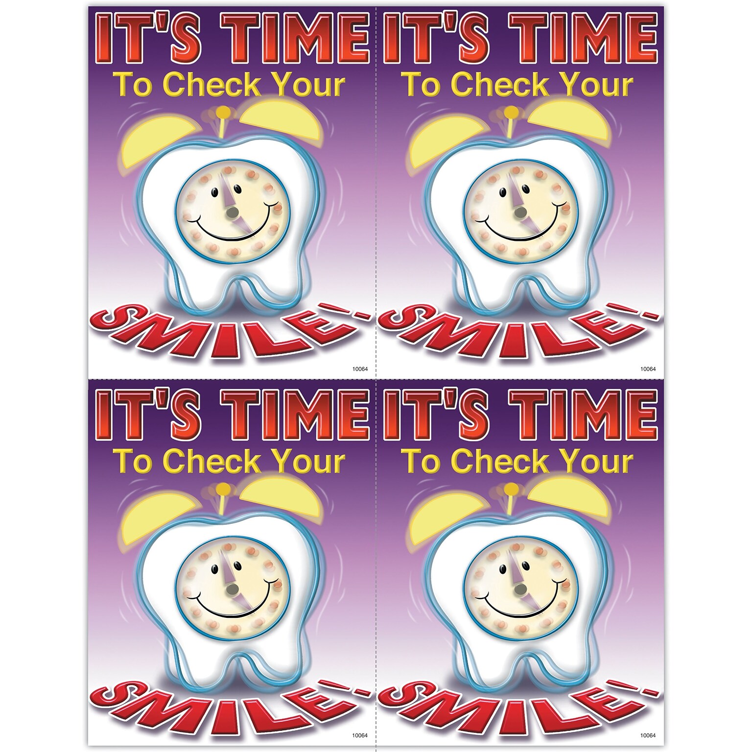 Graphic Image Postcards; for Laser Printer; It™s Time to Check Your Smile, 100/Pk
