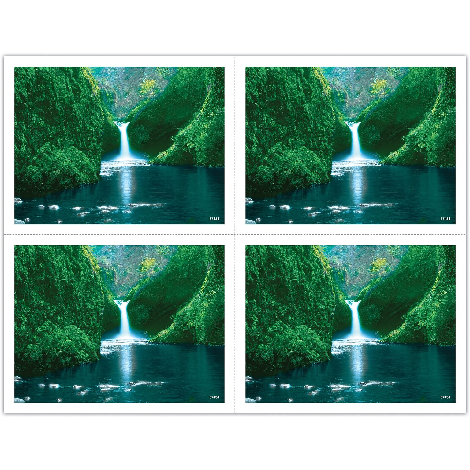 Generic Postcards; for Laser Printer; Jungle Waterfall, 100/Pk