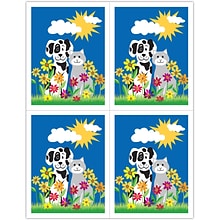 Graphic Image Postcards; for Laser Printer; Dog and Cat in Daisies, 100/Pk