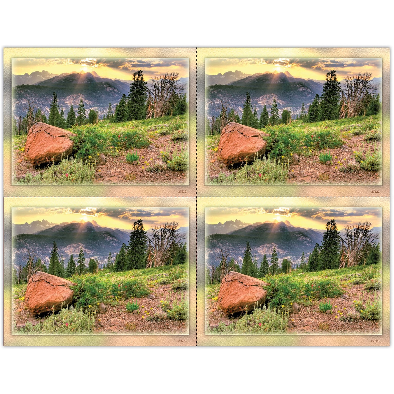 Scenic Postcards; for Laser Printer; Scenic Mountain Sunset, 100/Pk