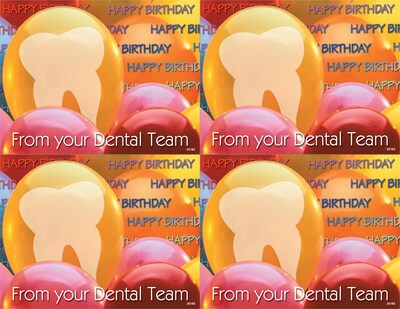 Photo Image Laser Postcards, Tooth in Balloon, 100/Pk