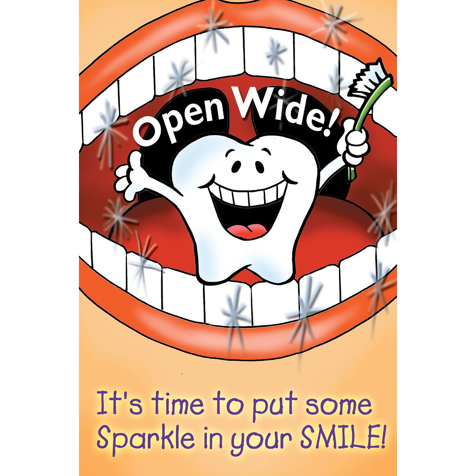 Smile Team™ Postcards; for Laser Printer; Open Wide, 100/Pk