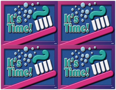 Graphic Image Postcards; for Laser Printer; Bubbles with Toothbrush, 100/Pk