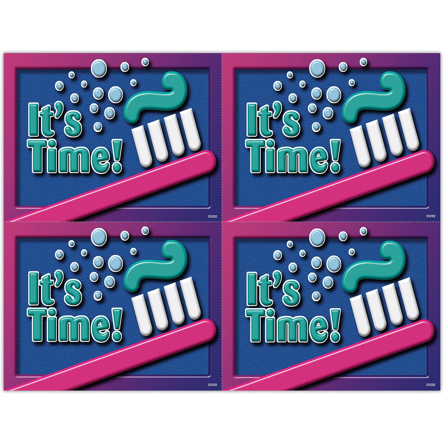 Graphic Image Postcards; for Laser Printer; Bubbles with Toothbrush, 100/Pk