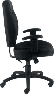 Offices To Go® Mid-Back Tilter Chair with Arms, Fabric, Black, Seat: 19.5"x17 - 18.5", Back: 20"x22"