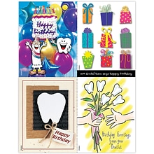 Graphic Image Assorted Postcards; for Laser Printer; Happy Birthday from Dentist, 100/Pk