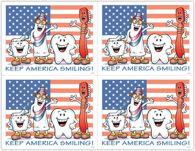 Smile Team™ Postcards; for Laser Printer; Keep America Smiling, 100/Pk