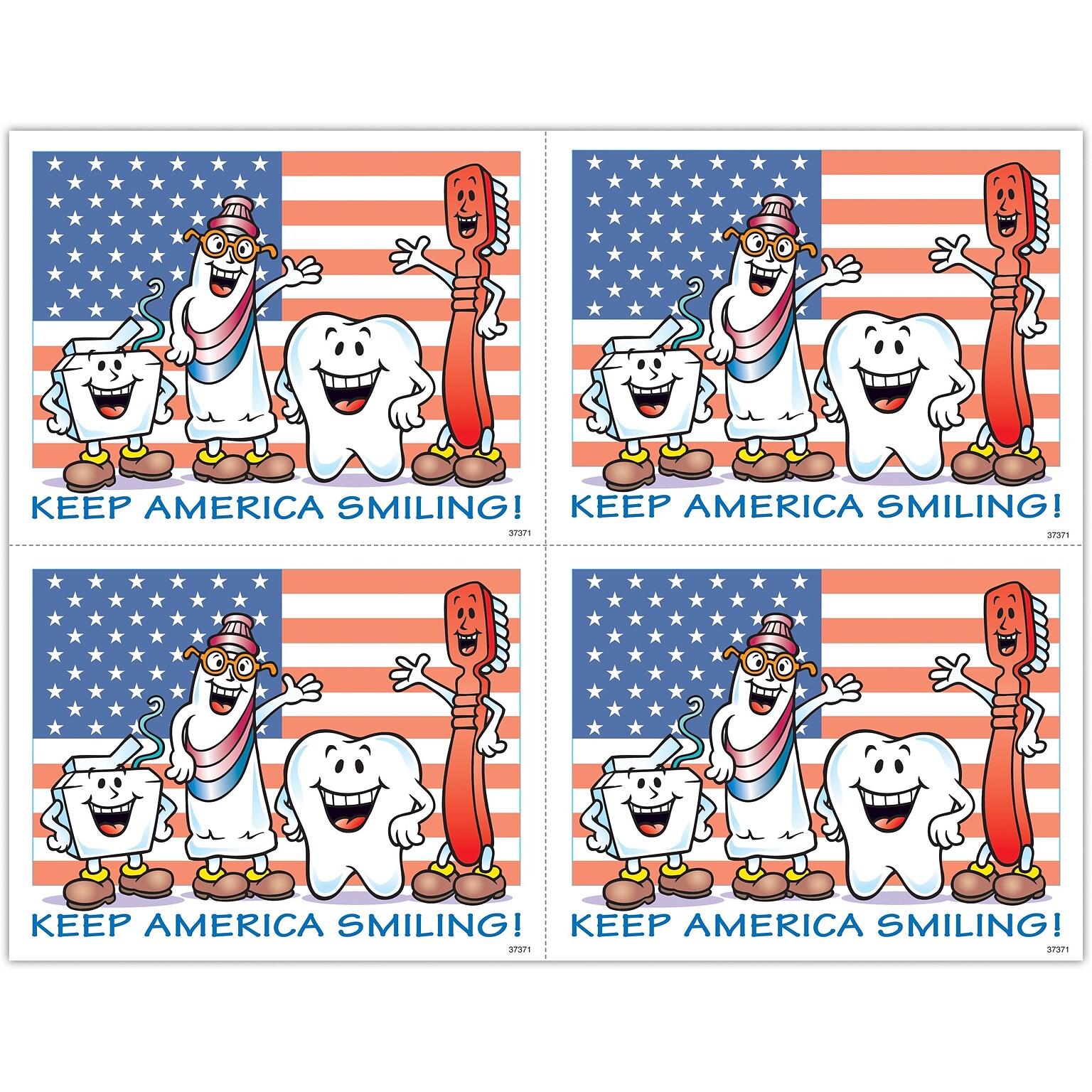 Smile Team™ Postcards; for Laser Printer; Keep America Smiling, 100/Pk