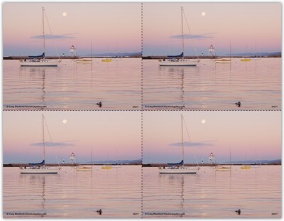 Recall Generic Postcards Liscensed; for Laser Printer; Sailboat, 100/Pk