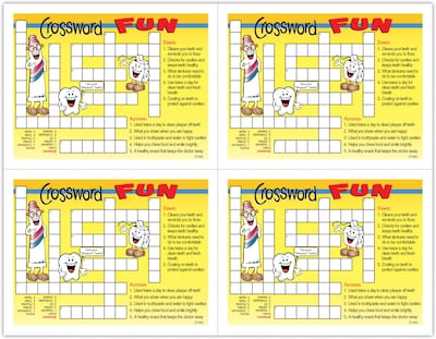 Smile Team™ Patient Interactive Postcards; for Laser Printer; Crossword Fun, 100/Pk