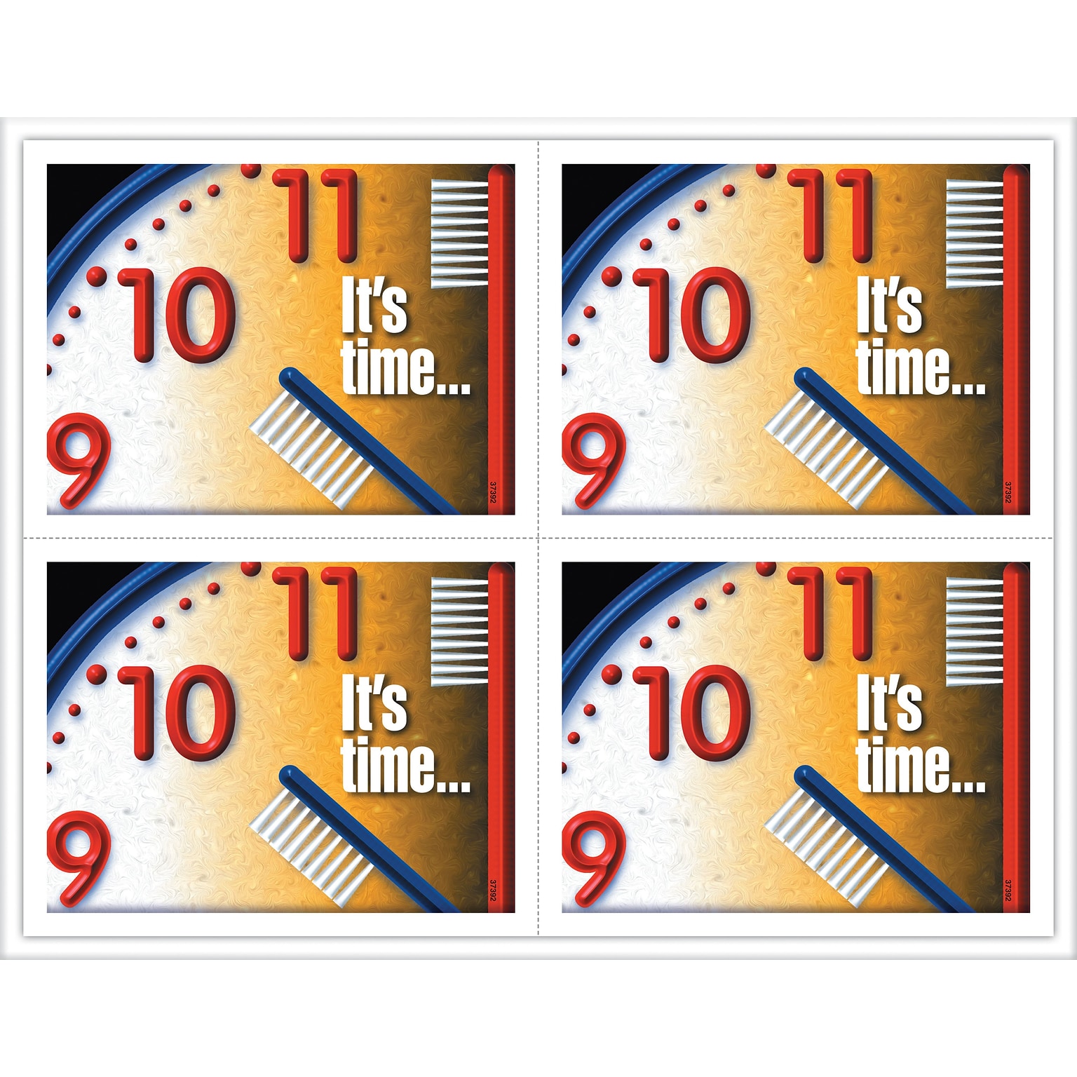 Dental Postcards; for Laser Printer; Toothbrush Clock, 100/Pk
