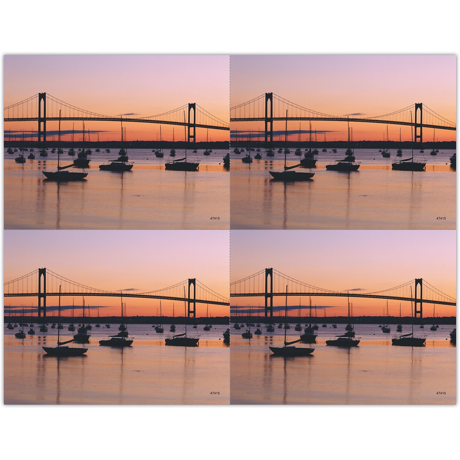 Generic Postcards; for Laser Printer; Bridge & Boats, 100/Pk