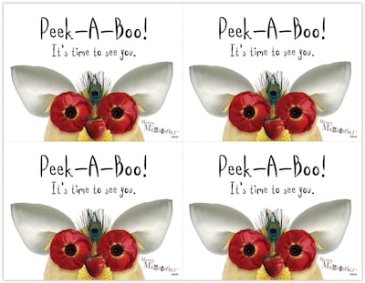 Merry Menageries™ Postcards; for Laser Printer; Peek-A-Boo, 100/Pk