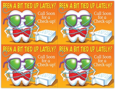 Toothguy® Postcards; for Laser Printer; Tied Up?, 100/Pk