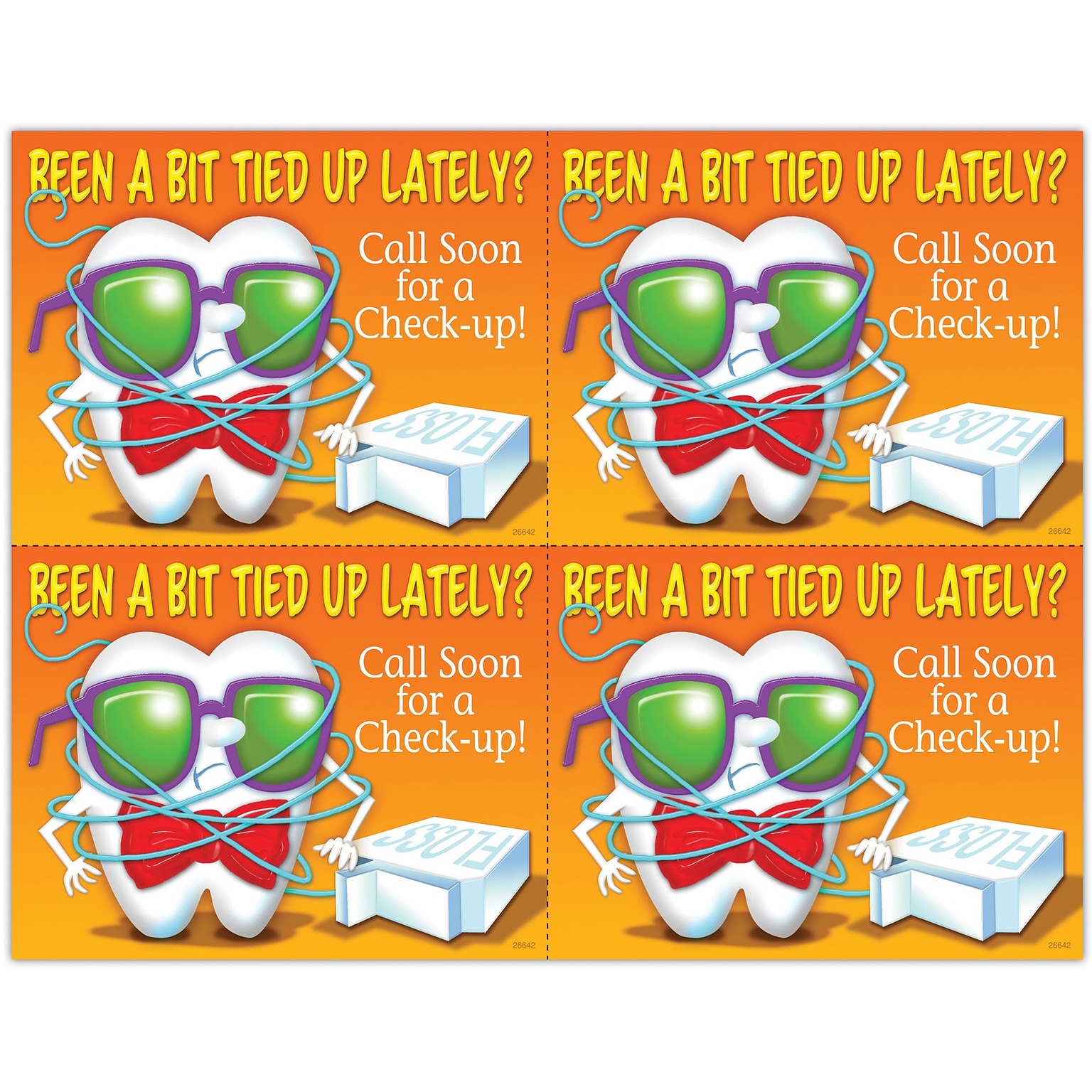 Toothguy® Postcards; for Laser Printer; Tied Up?, 100/Pk