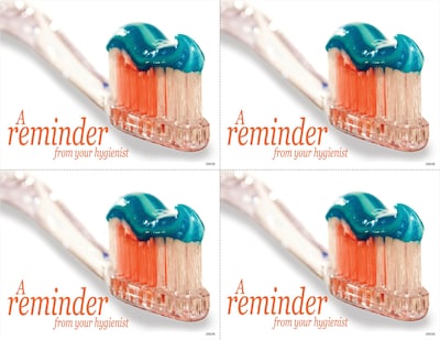 Hygienist Postcards; for Laser Printer; Toothpaste, 100/Pk