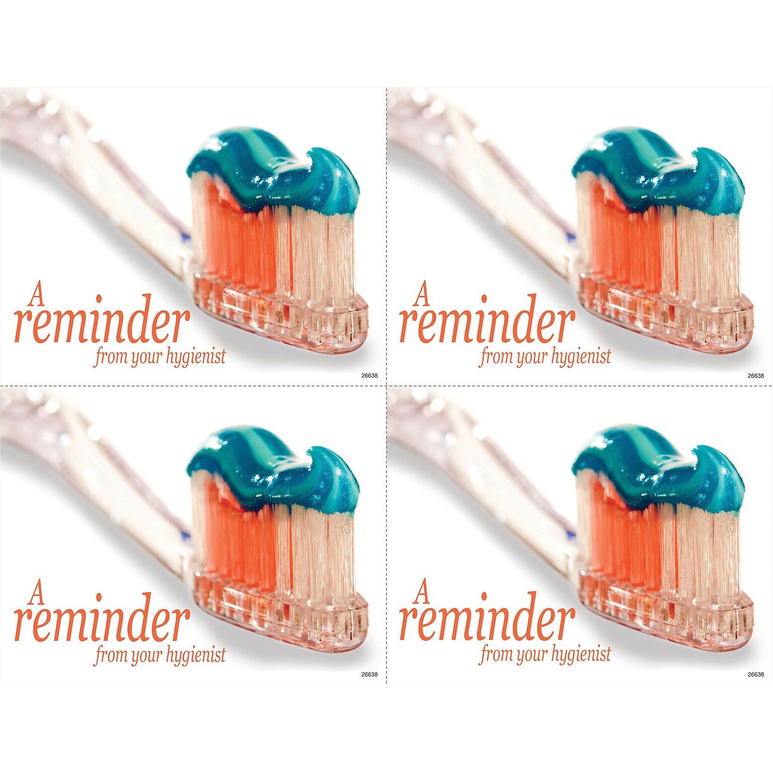 Hygienist Postcards; for Laser Printer; Toothpaste, 100/Pk