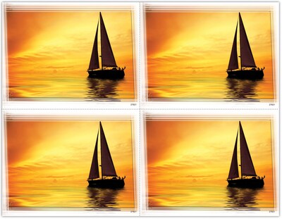 Scenic Postcards; for Laser Printer; Scenic Boat Sunset, 100/Pk