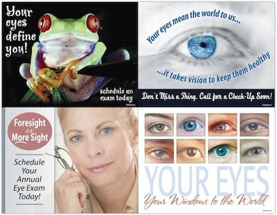 Eye Care Assorted Postcards; for Laser Printer; Aging Pop, 100/Pk