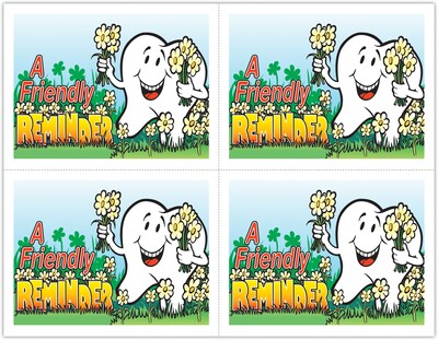 Smile Team™ Postcards; for Laser Printer; Daisies/Tooth, 100/Pk