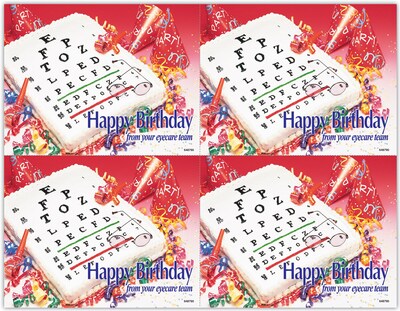Photo Image Postcards; for Laser Printer; Eyechart Birthday Cake, 100/Pk