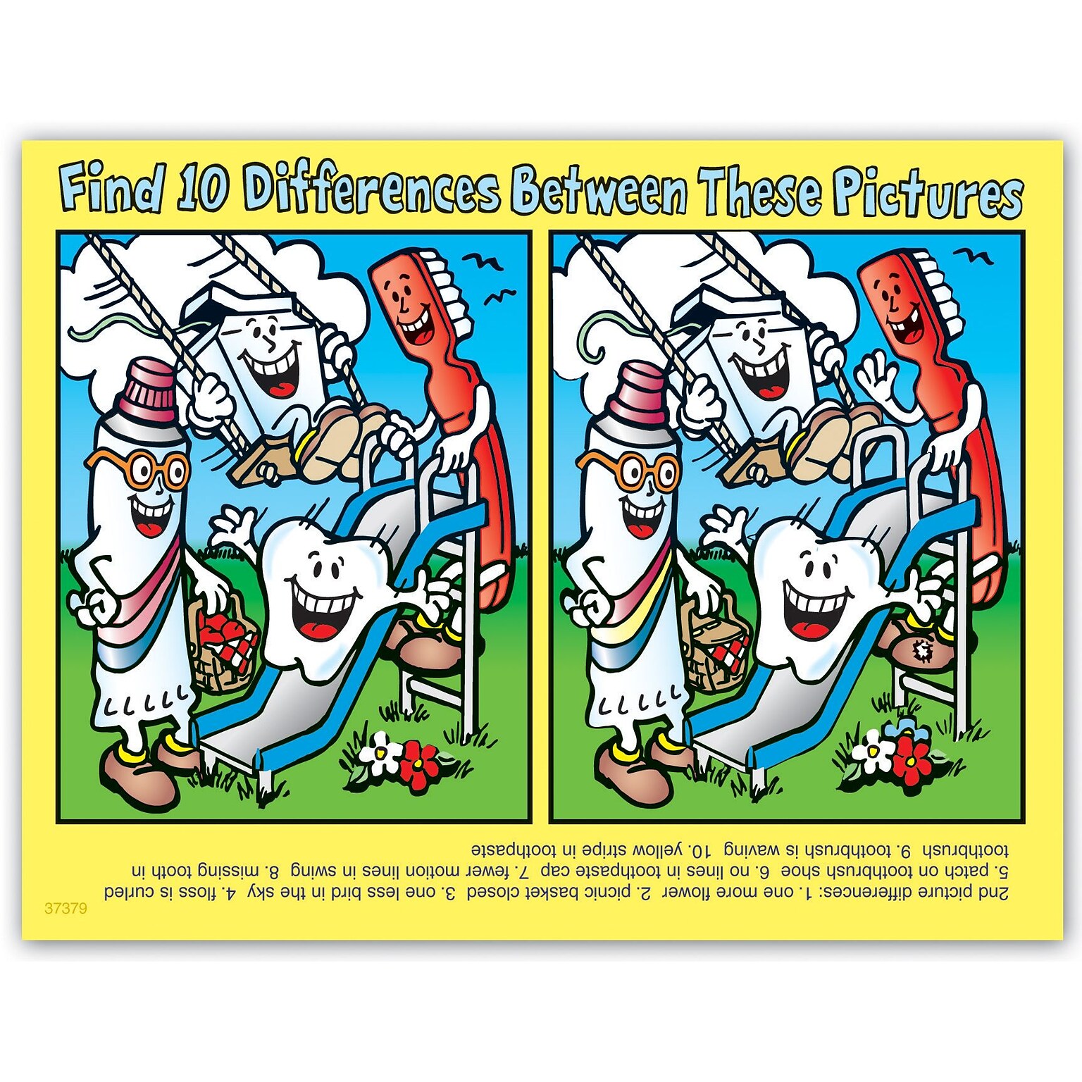 Smile Team™ Postcards; for Laser Printer; Interactive- Find 10 Differences, 100/Pk