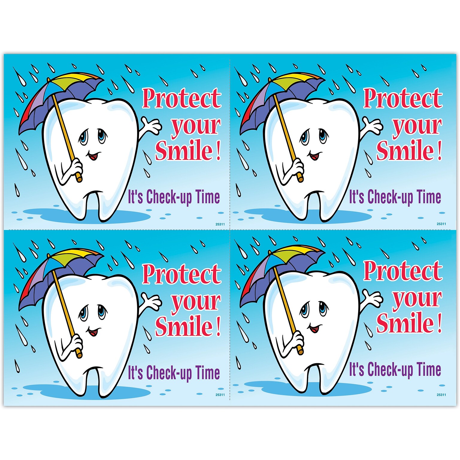 Graphic Image Postcards; for Laser Printer; Protect Smile, 100/Pk