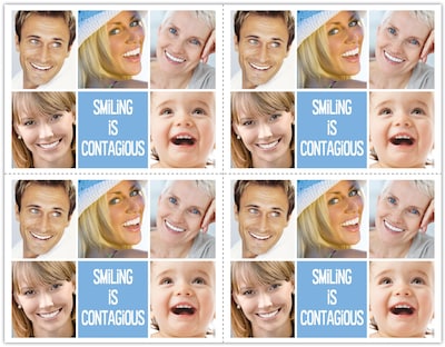 Cosmetic Dentistry Postcards; for Laser Printer; Smiling is Contagious, 100/Pk