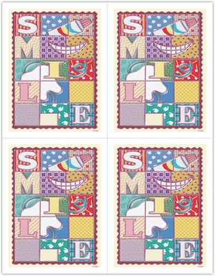 Graphic Image Postcards; for Laser Printer; Patchwork Smile, 100/Pk