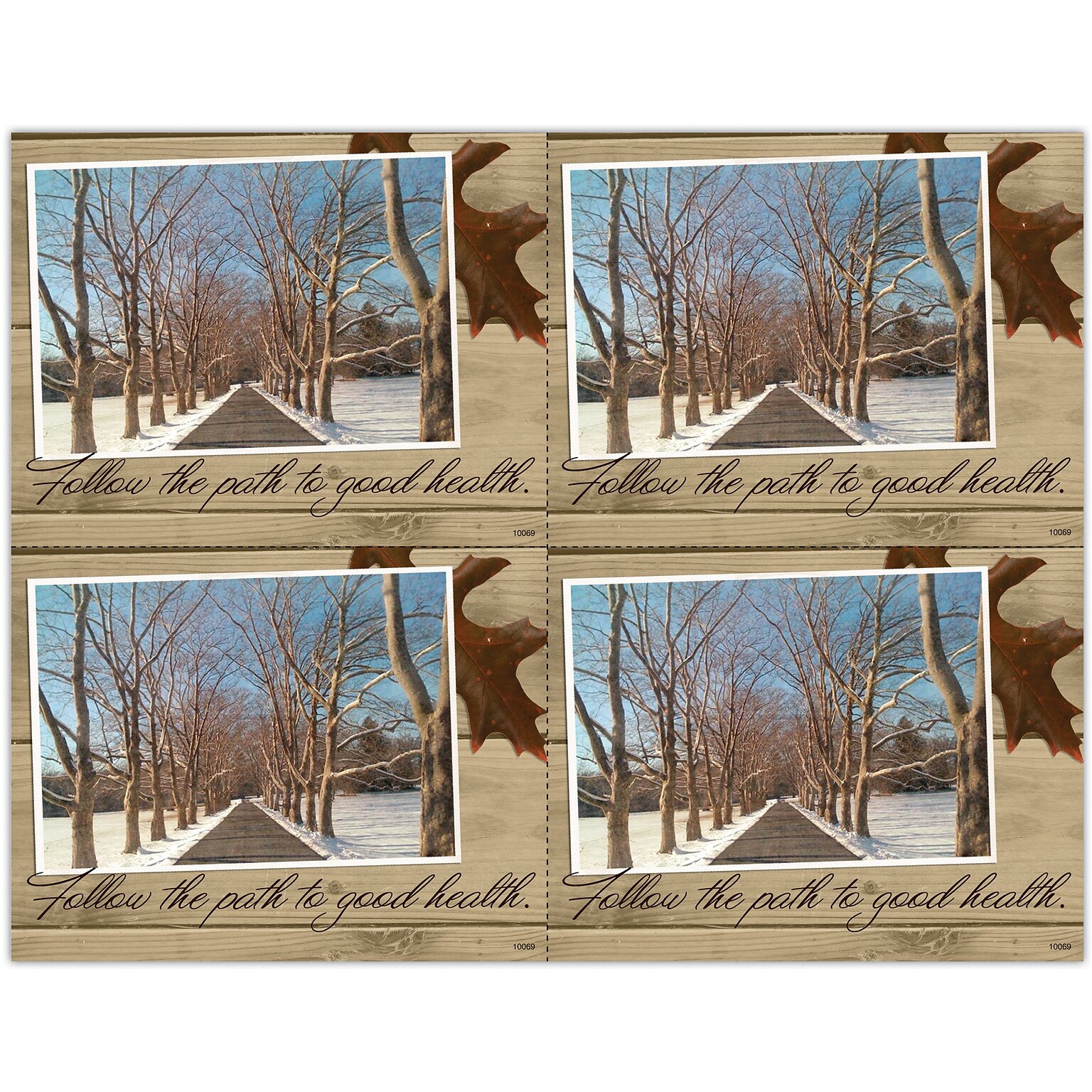 Photo Image Laser Postcards, Snowy Lane, 100/Pk