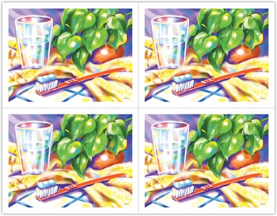 Graphic Image Postcards; for Laser Printer; Toothbrush, 100/Pk