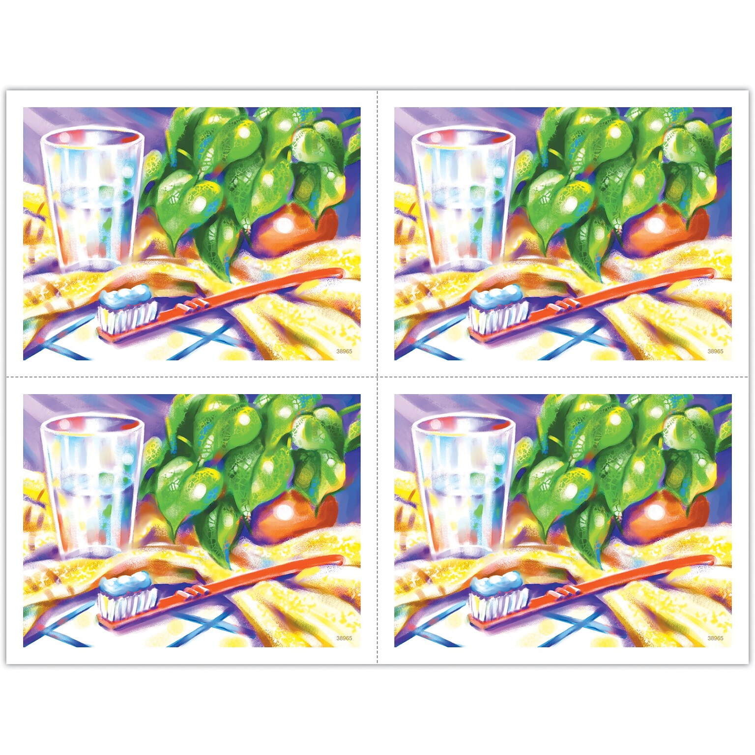 Graphic Image Postcards; for Laser Printer; Toothbrush, 100/Pk