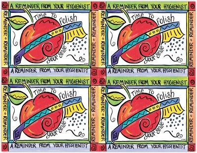 Hygienist Postcards; for Laser Printer; Apple Toothbrush, 100/Pk