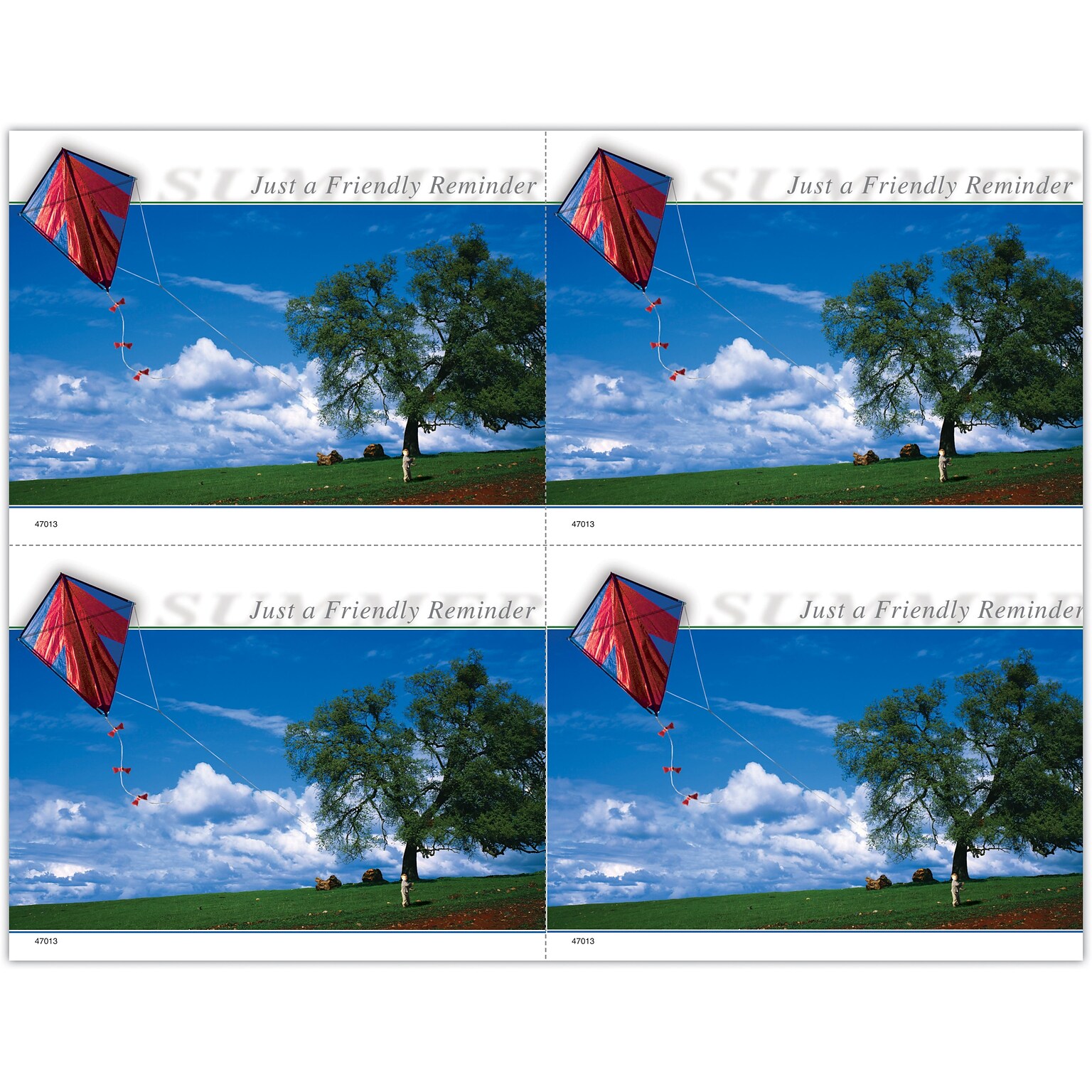 Generic Postcards; for Laser Printer; Summer Kite, 100/Pk