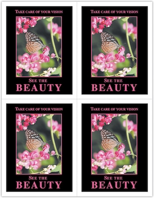 Scenic Postcards; for Laser Printer; Beauty/Butterfly, 100/Pk