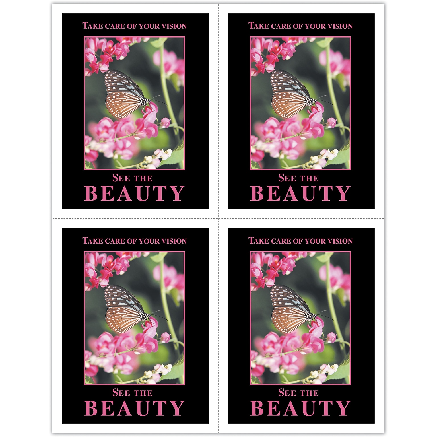 Scenic Postcards; for Laser Printer; Beauty/Butterfly, 100/Pk