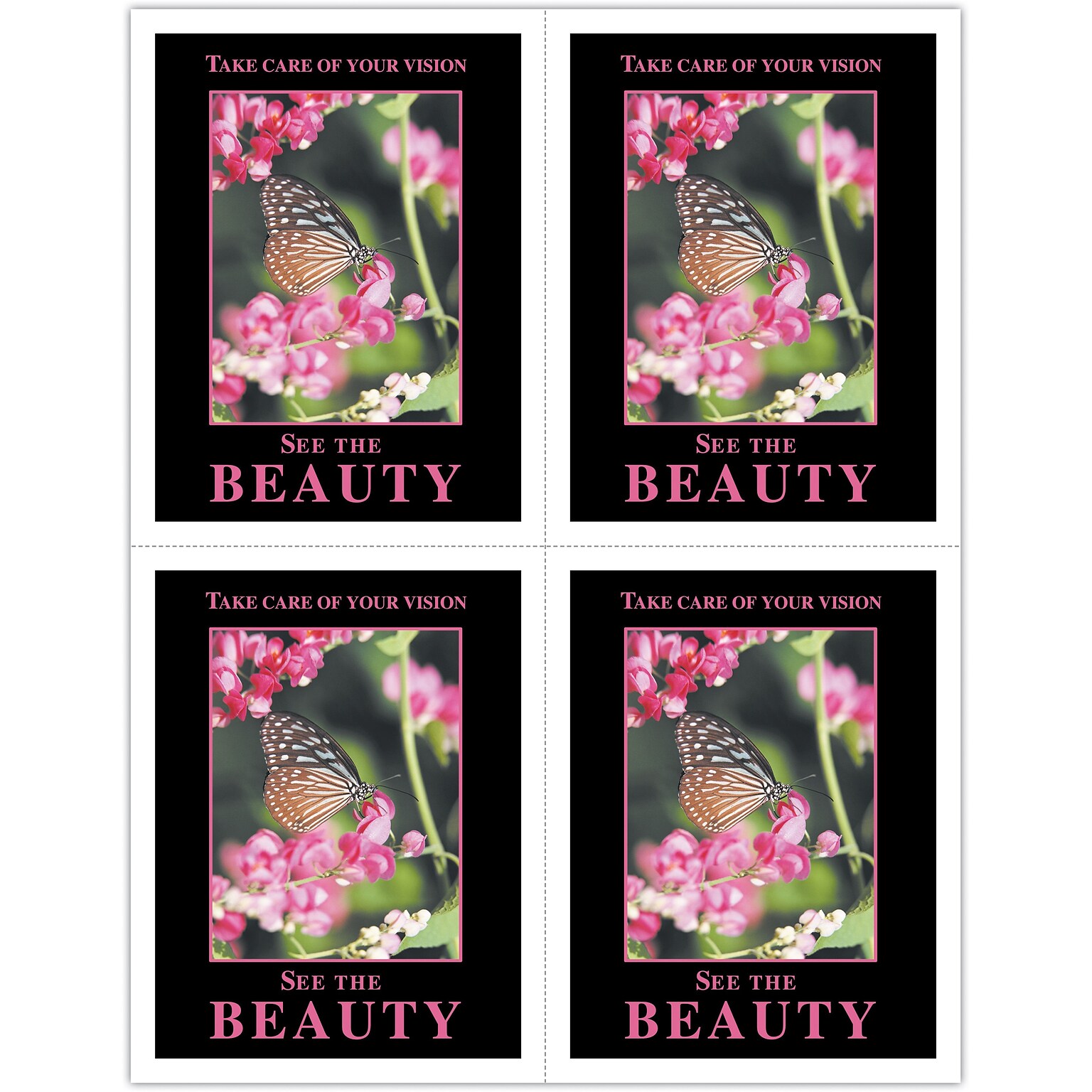 Scenic Postcards; for Laser Printer; Beauty/Butterfly, 100/Pk