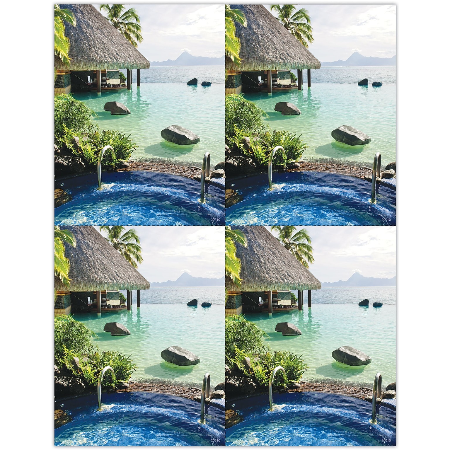 Scenic Postcards; for Laser Printer; Scenic Ocean Hut, 100/Pk